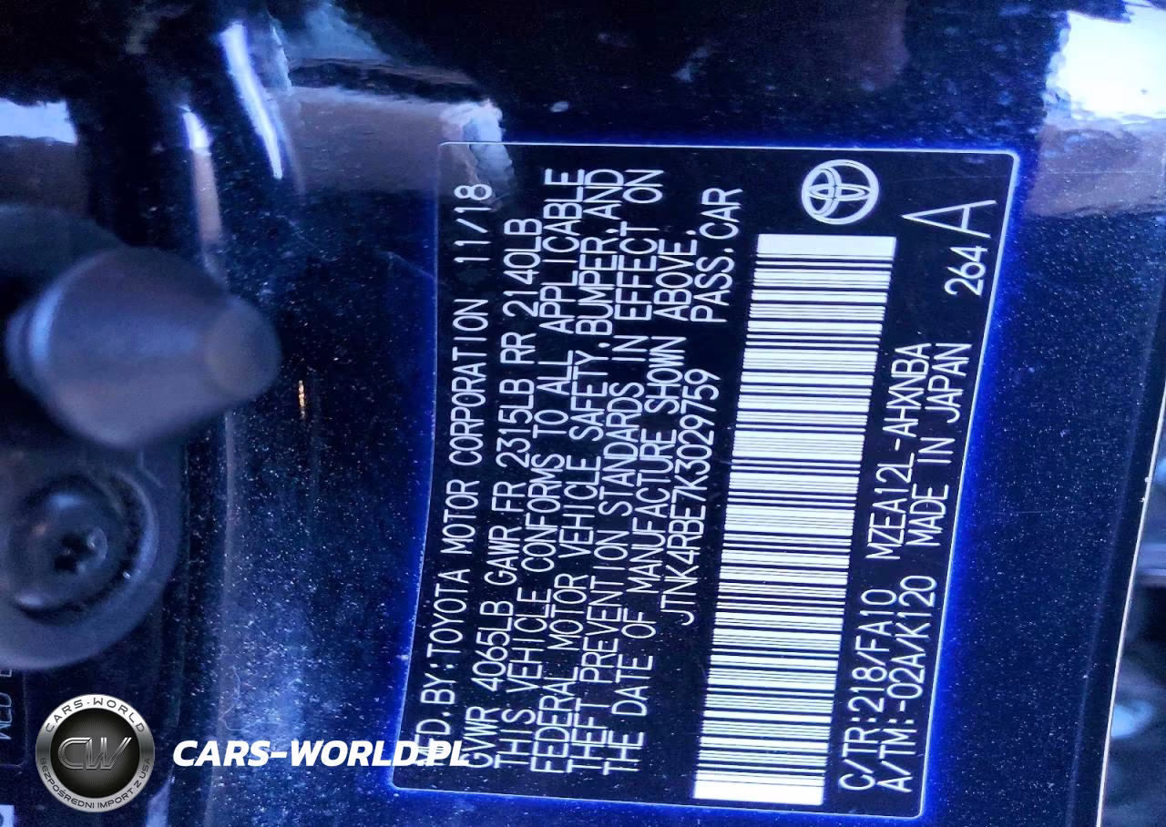 2019 Toyota Corolla Hatchback Se VIN:JTNK4RBE7K3029759 - 12