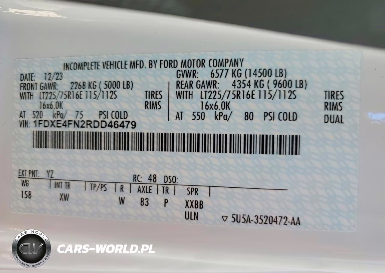2024 Ford Entegra Rv VIN:1FDXE4FN2RDD46479 - 10