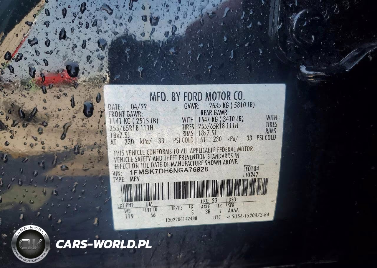 2022 Ford Explorer Xlt VIN:1FMSK7DH6NGA76828 - 14