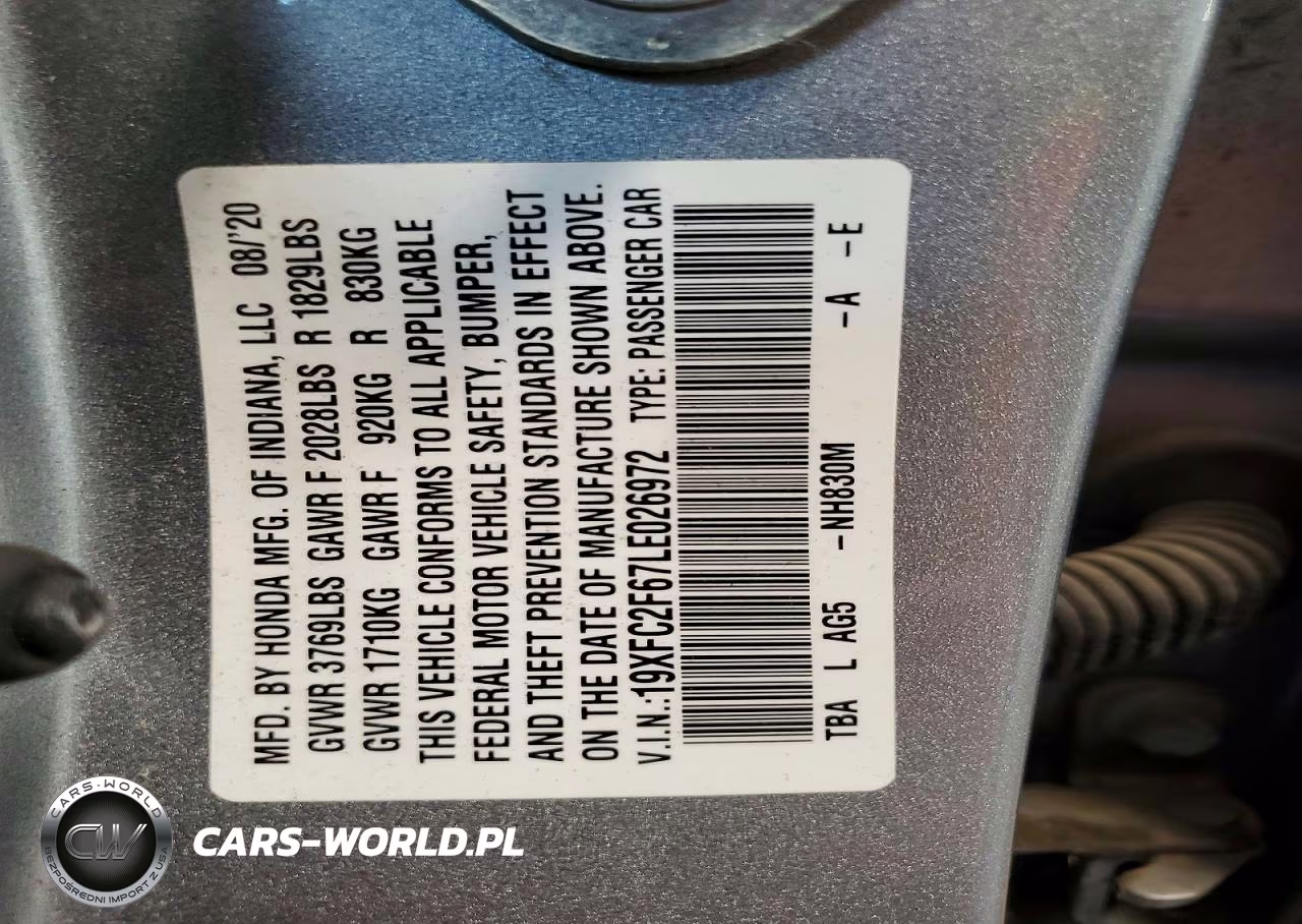 2020 Honda Civic Lx VIN:19XFC2F67LE026972 - 12