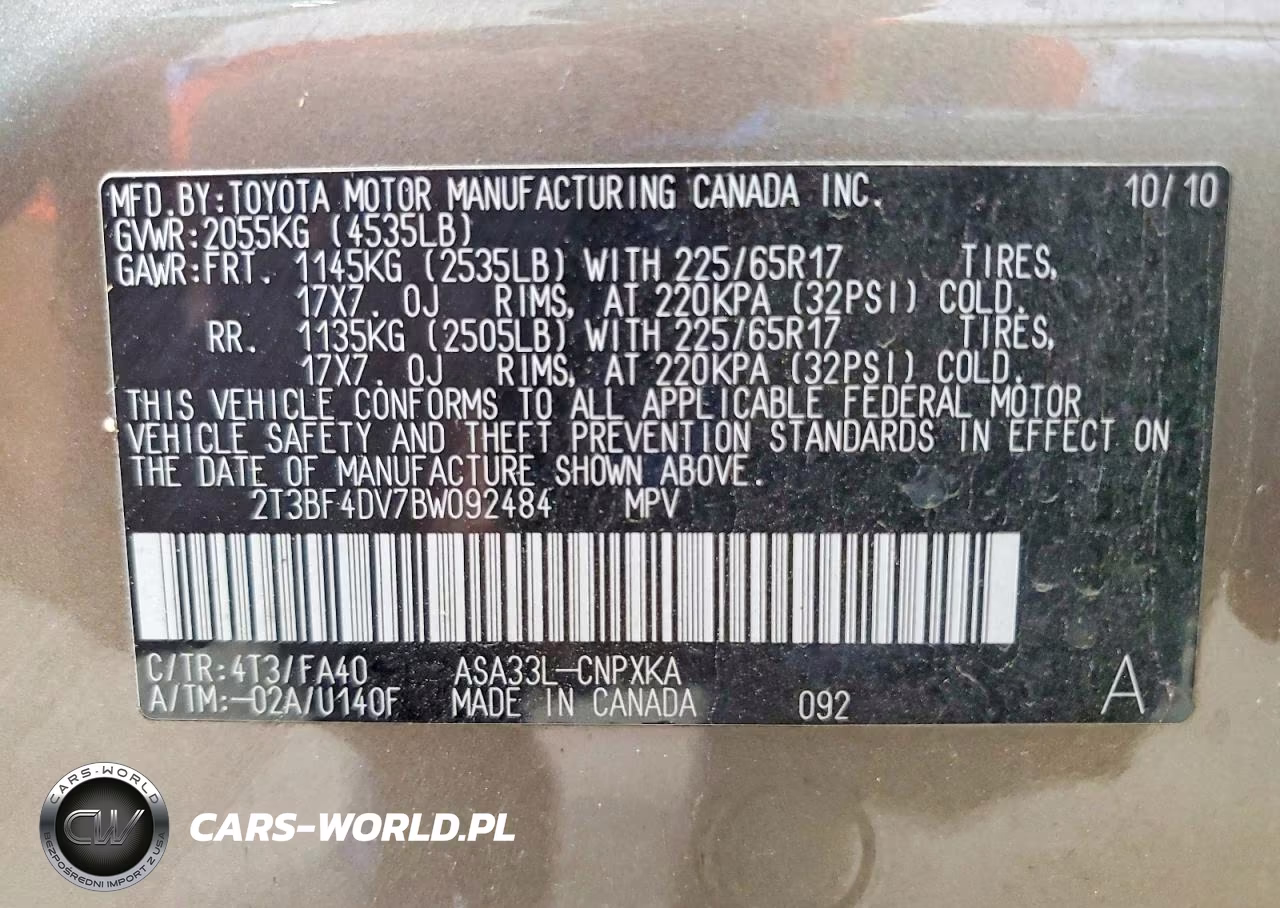 2011 Toyota Rav4 Base VIN:2T3BF4DV7BW092484 - 14
