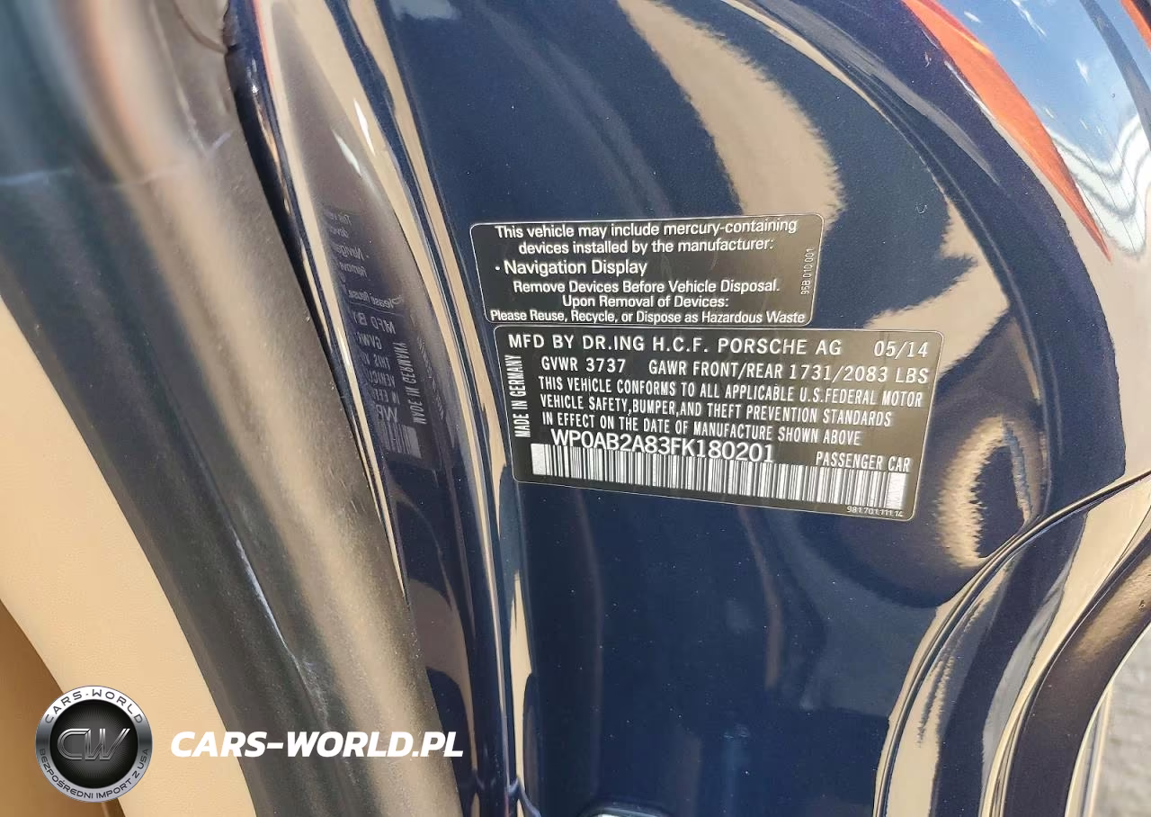 2015 Porsche Cayman S VIN:WP0AB2A83FK180201 - 12
