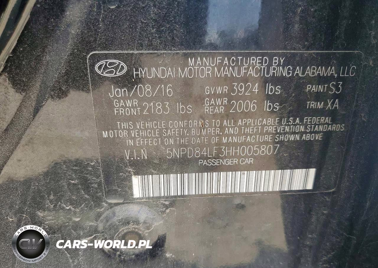 2017 Hyundai Elantra Se VIN:5NPD84LF3HH005807 - 12