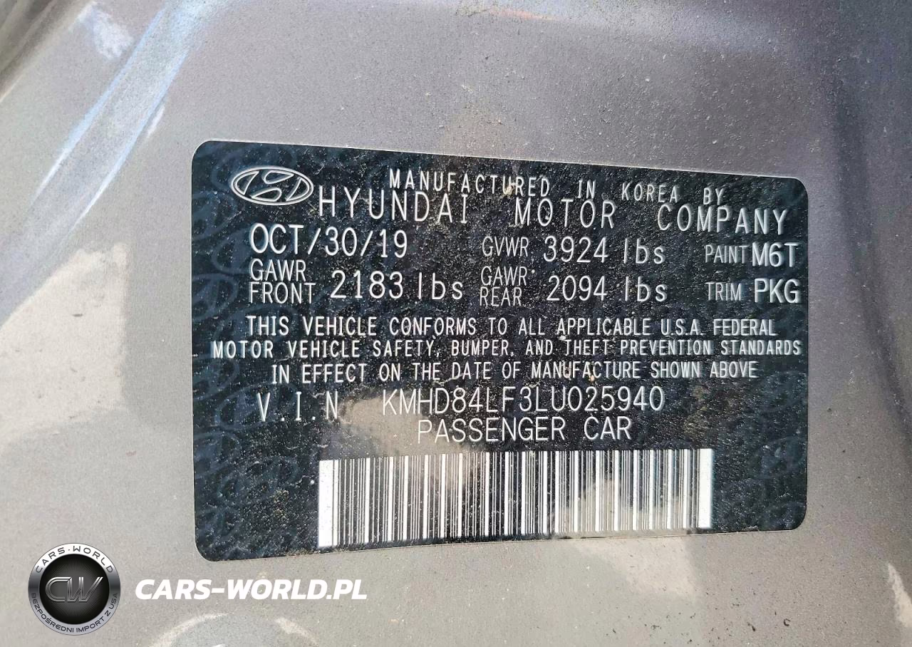 2020 Hyundai Elantra Sel VIN:KMHD84LF3LU025940 - 12