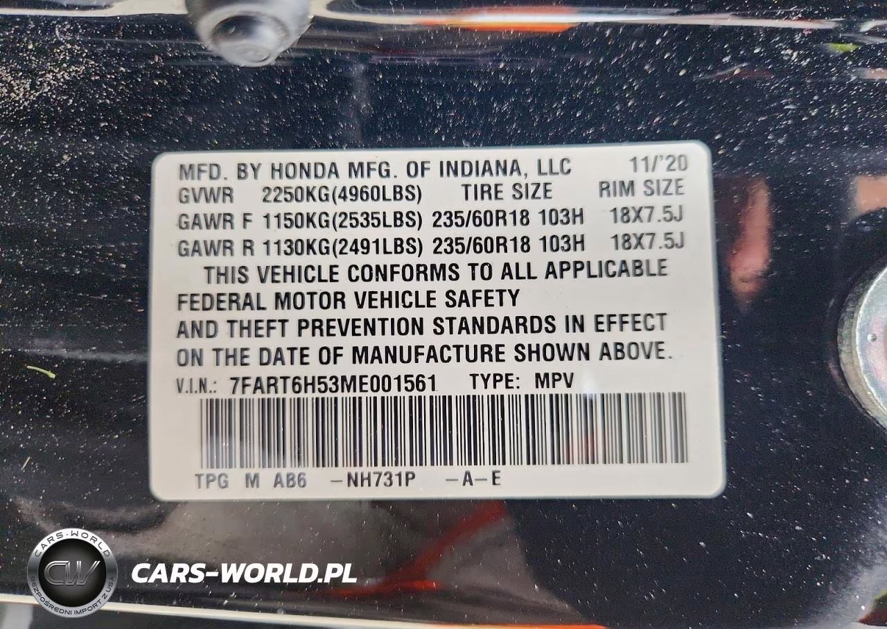2021 Honda Cr-V Ex VIN:7FART6H53ME001561 - 13