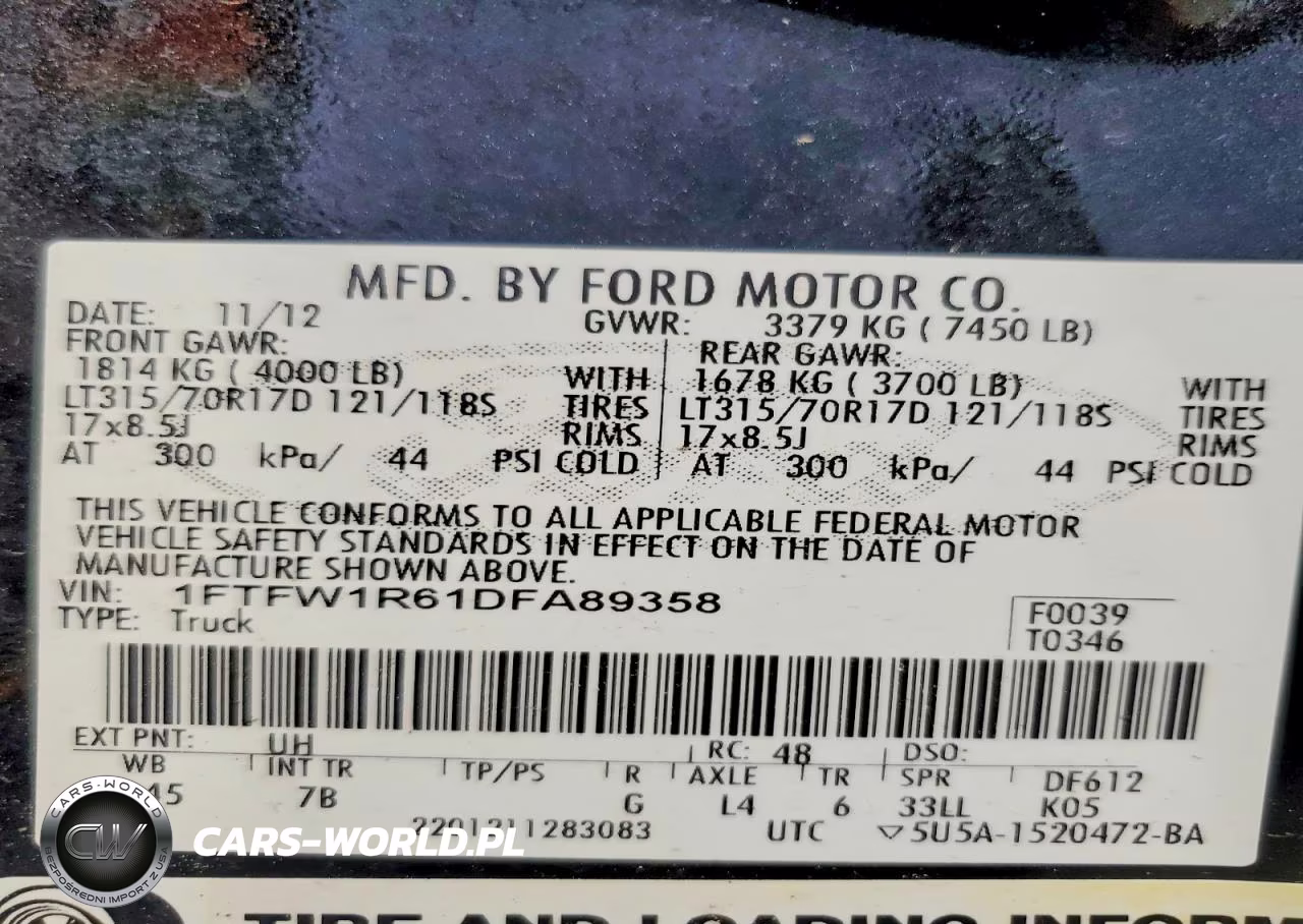 2013 Ford F150 Svt Raptor VIN:1FTFW1R61DFA89358 - 12