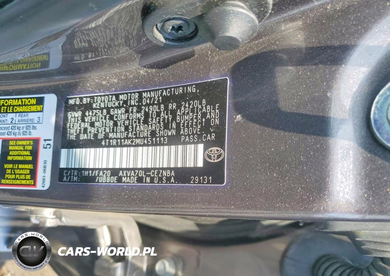 2021 Toyota Camry Le VIN:4T1R11AK2MU451113 - 12