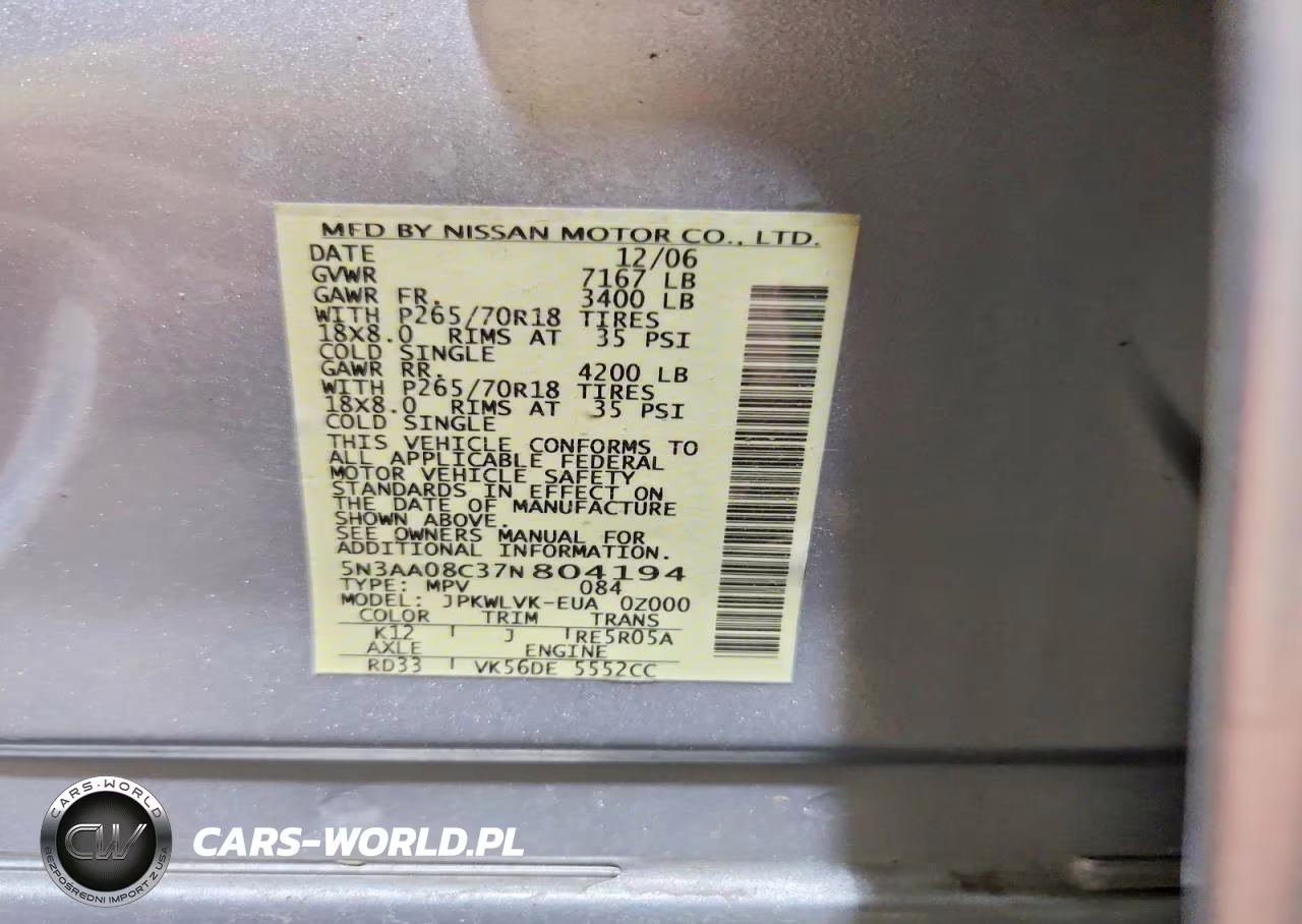 2007 Infiniti Qx56 Base VIN:5N3AA08C37N804194 - 13
