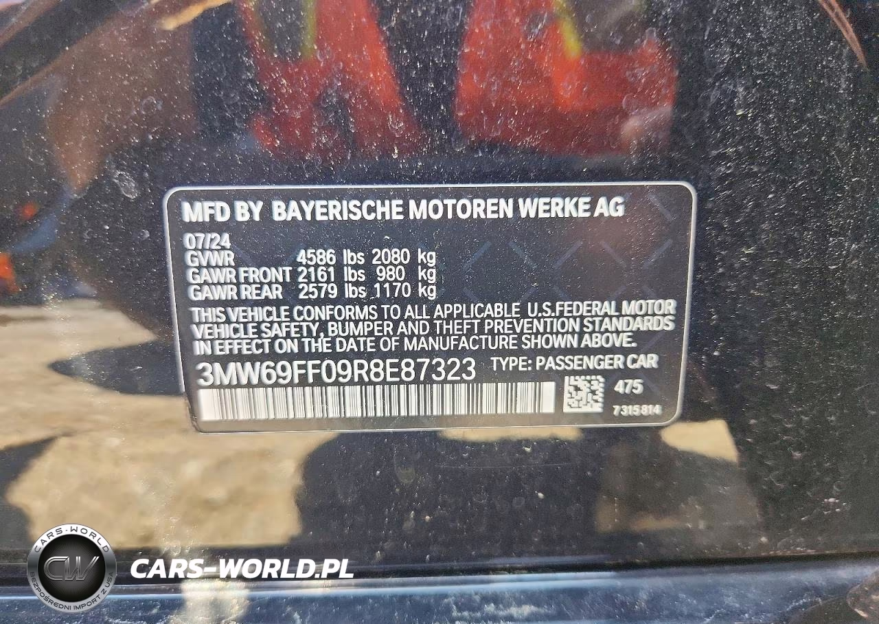 2024 BMW 330I VIN:3MW69FF09R8E87323 - 13