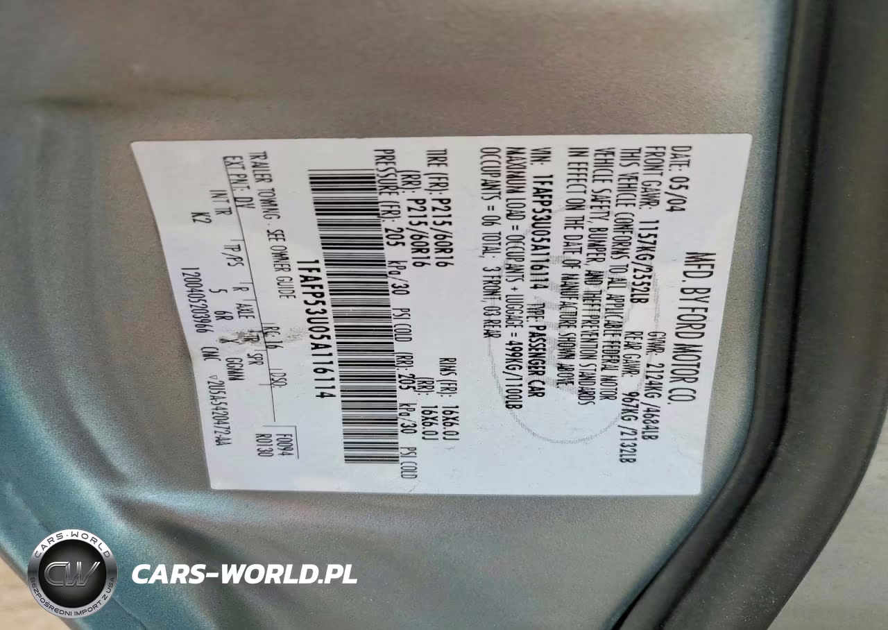 2005 Ford Taurus Se VIN:1FAFP53U05A116114 - 12