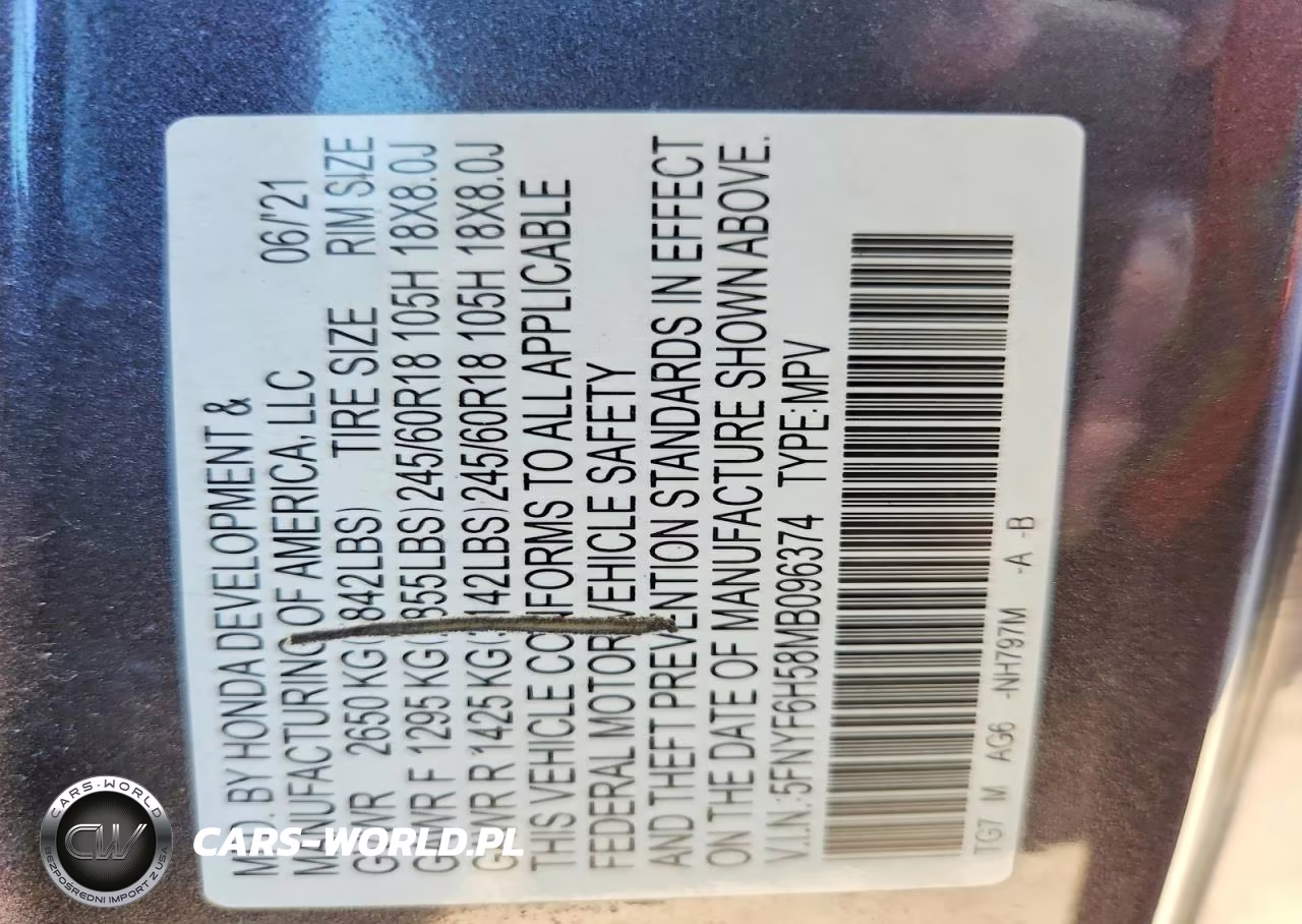 2021 Honda Pilot Exl VIN:5FNYF6H58MB096374 - 13