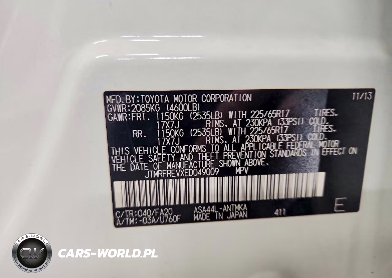 2014 Toyota Rav4 Xle VIN:JTMRFREVXED049009 - 13