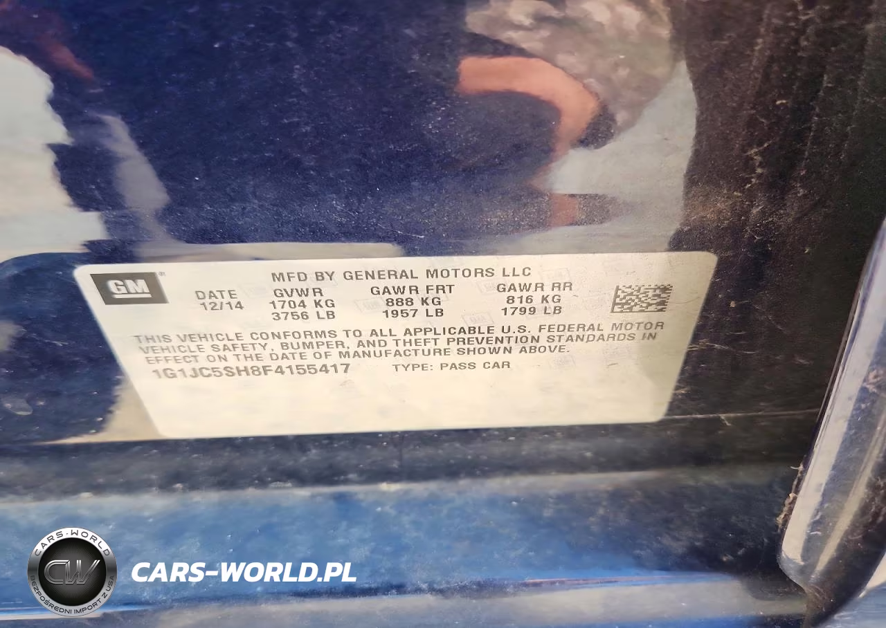 2015 Chevrolet Sonic Lt VIN:1G1JC5SH8F4155417 - 12