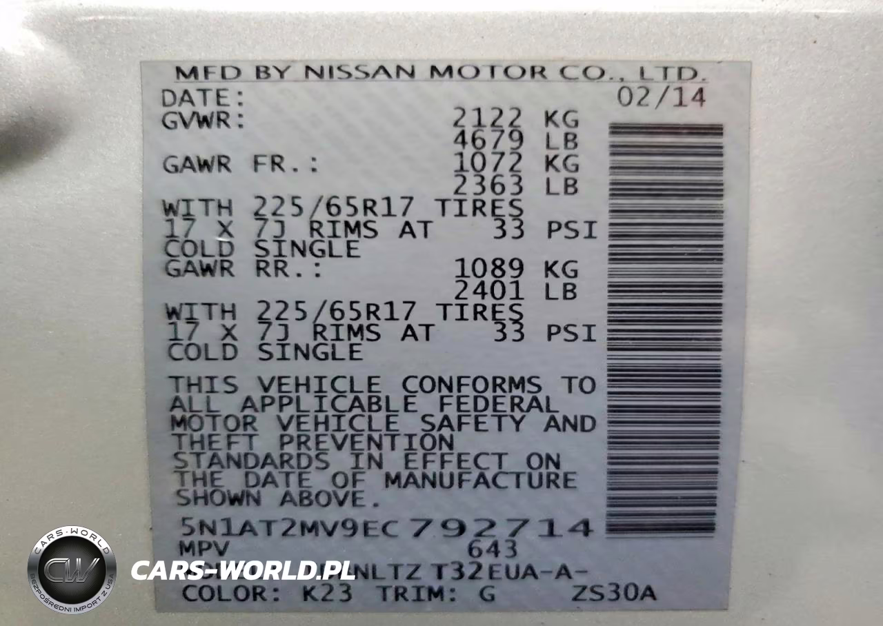 2014 Nissan Rogue Sv VIN:5N1AT2MV9EC792714 - 14