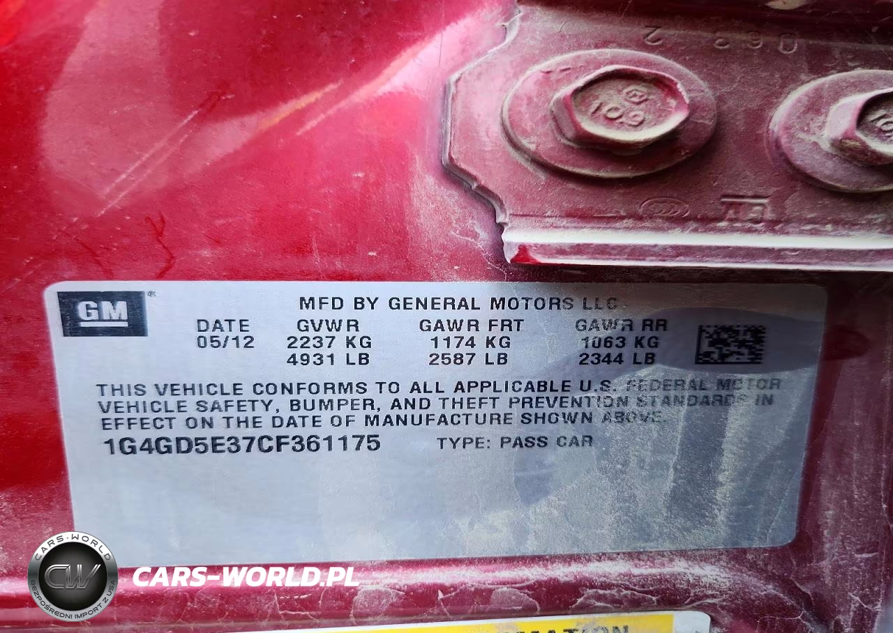 2012 Buick Lacrosse Premium VIN:1G4GD5E37CF361175 - 12
