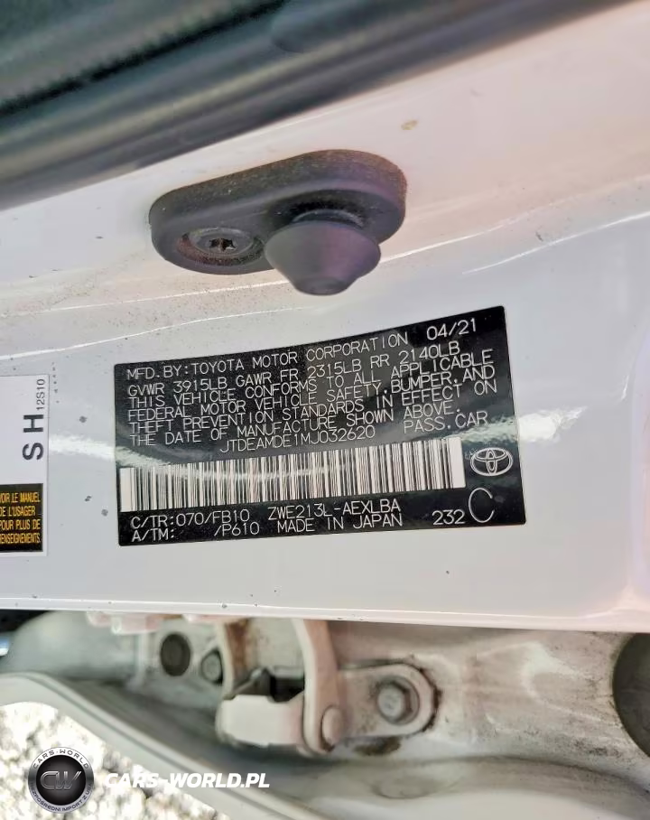 2021 Toyota Corolla Le VIN:JTDEAMDE1MJ032620 - 12