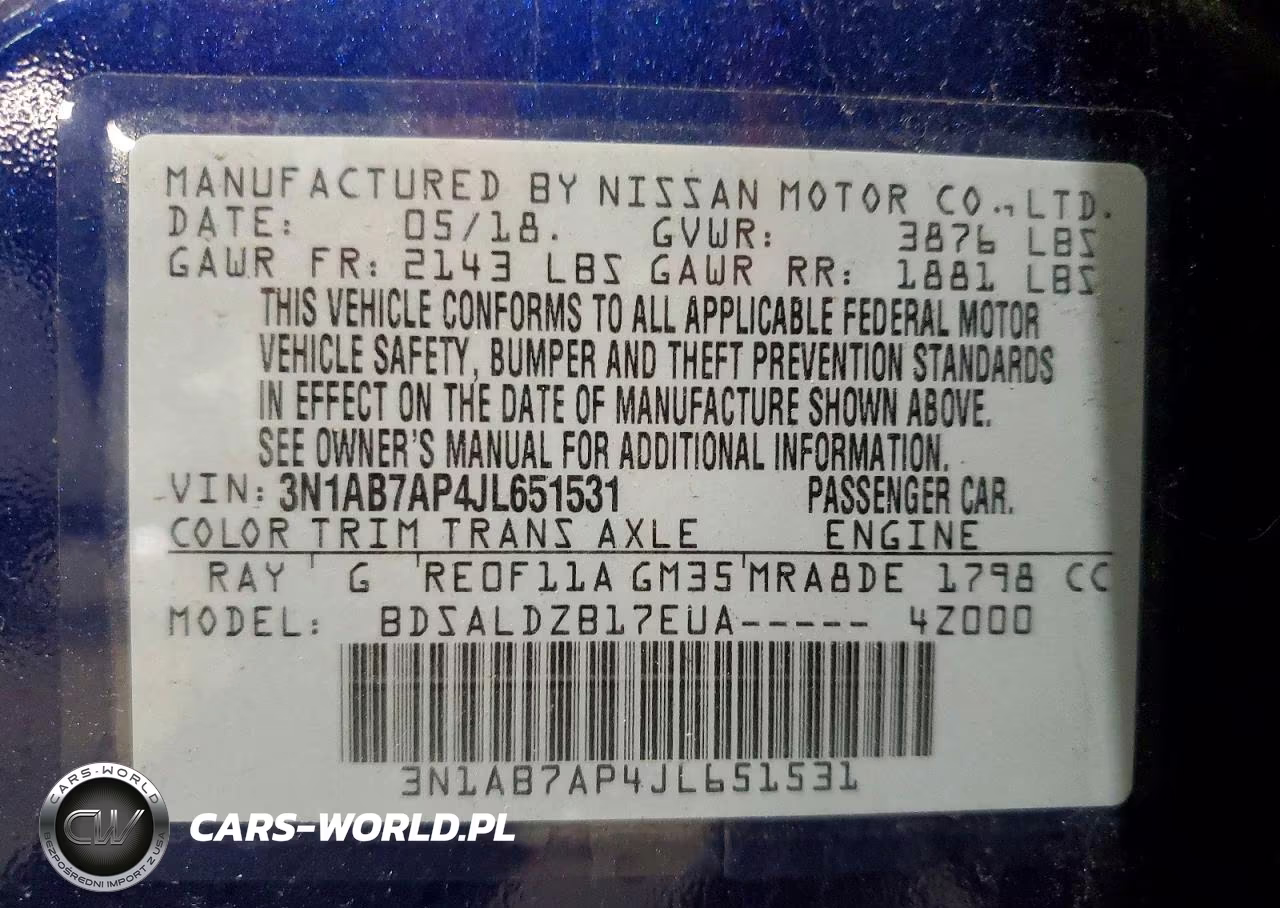 2018 Nissan Sentra Sv VIN:3N1AB7AP4JL651531 - 12