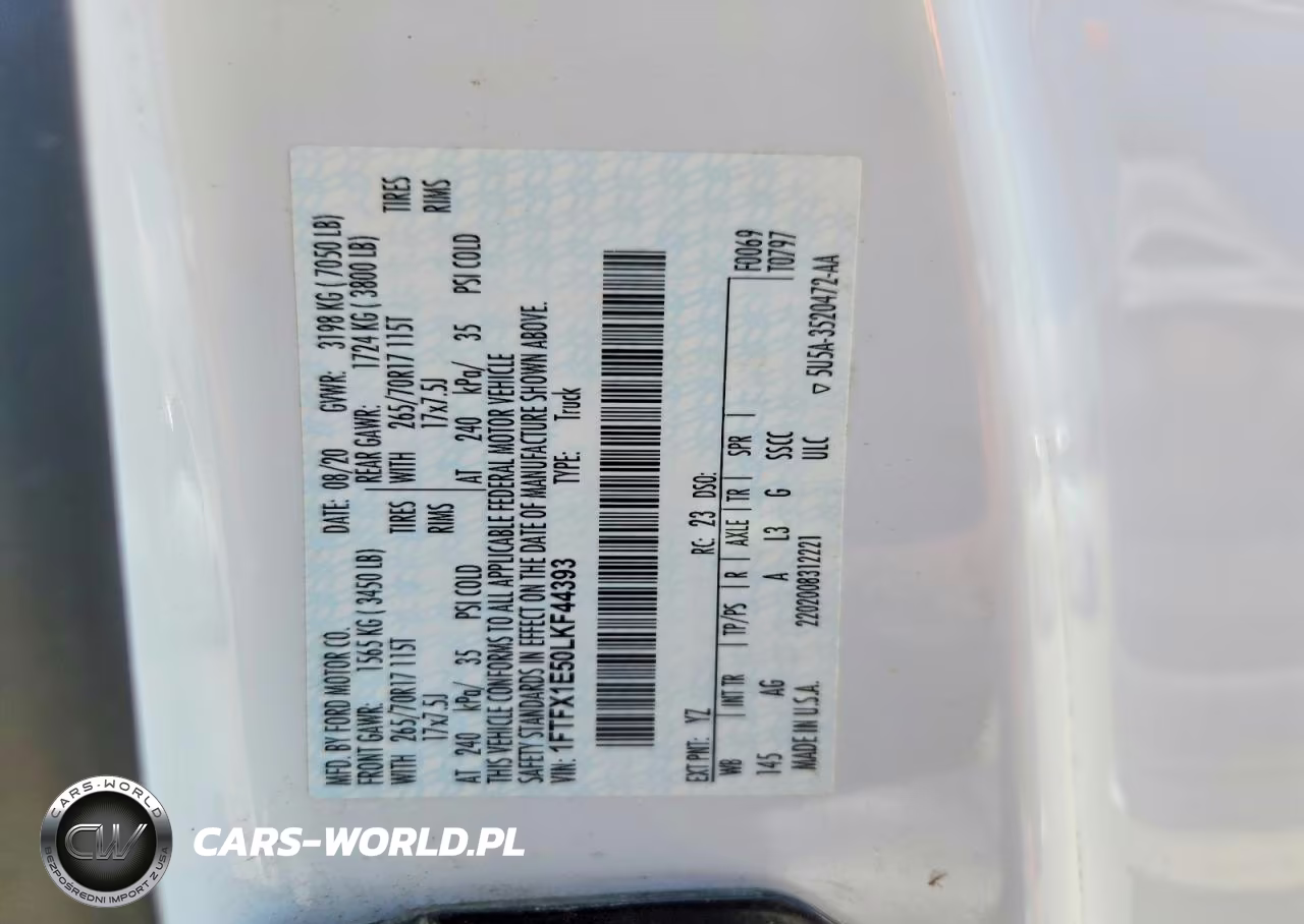2020 Ford F150 Super Cab VIN:1FTFX1E50LKF44393 - 12