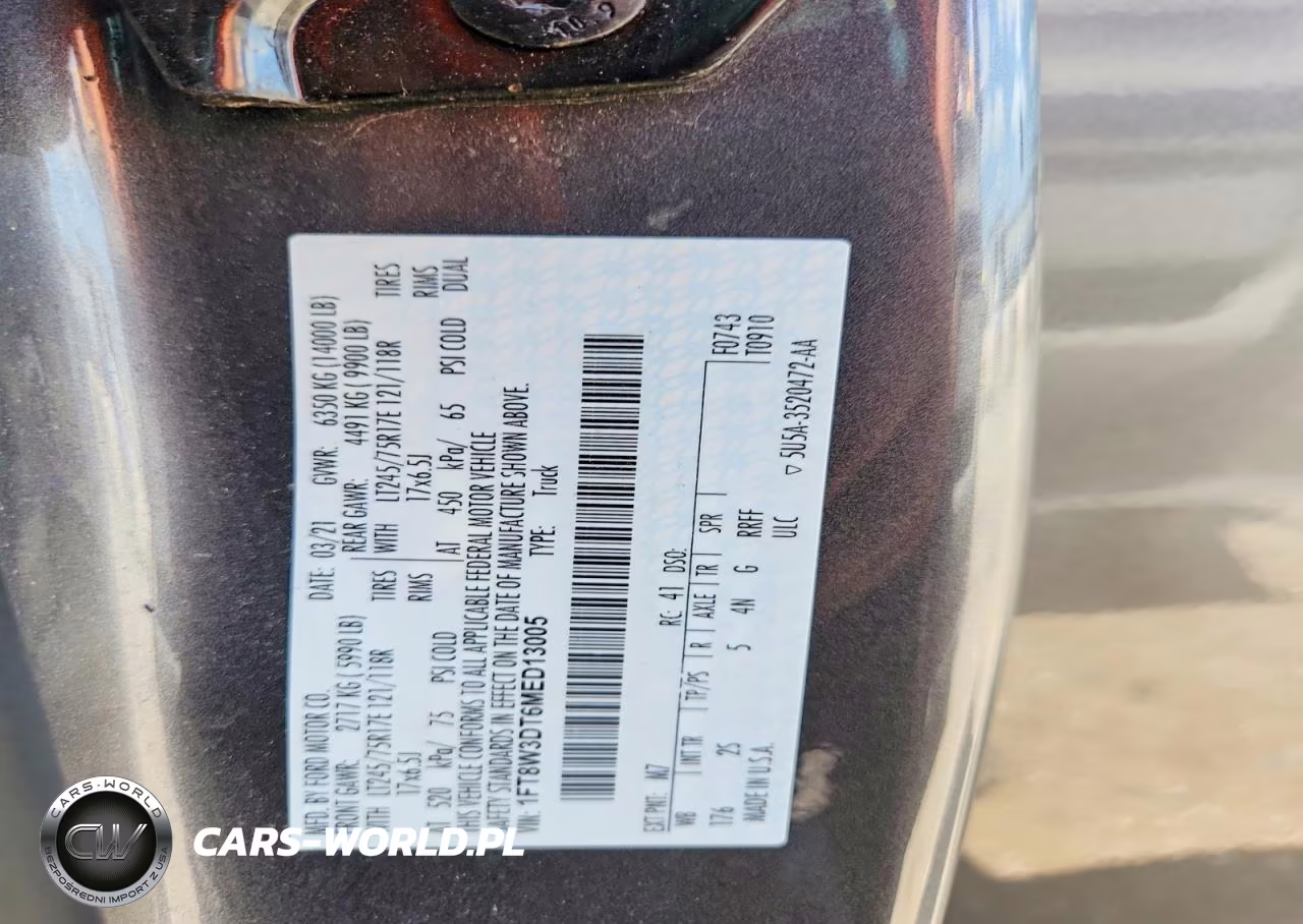 2021 Ford F350 Super Duty VIN:1FT8W3DT6MED13005 - 12