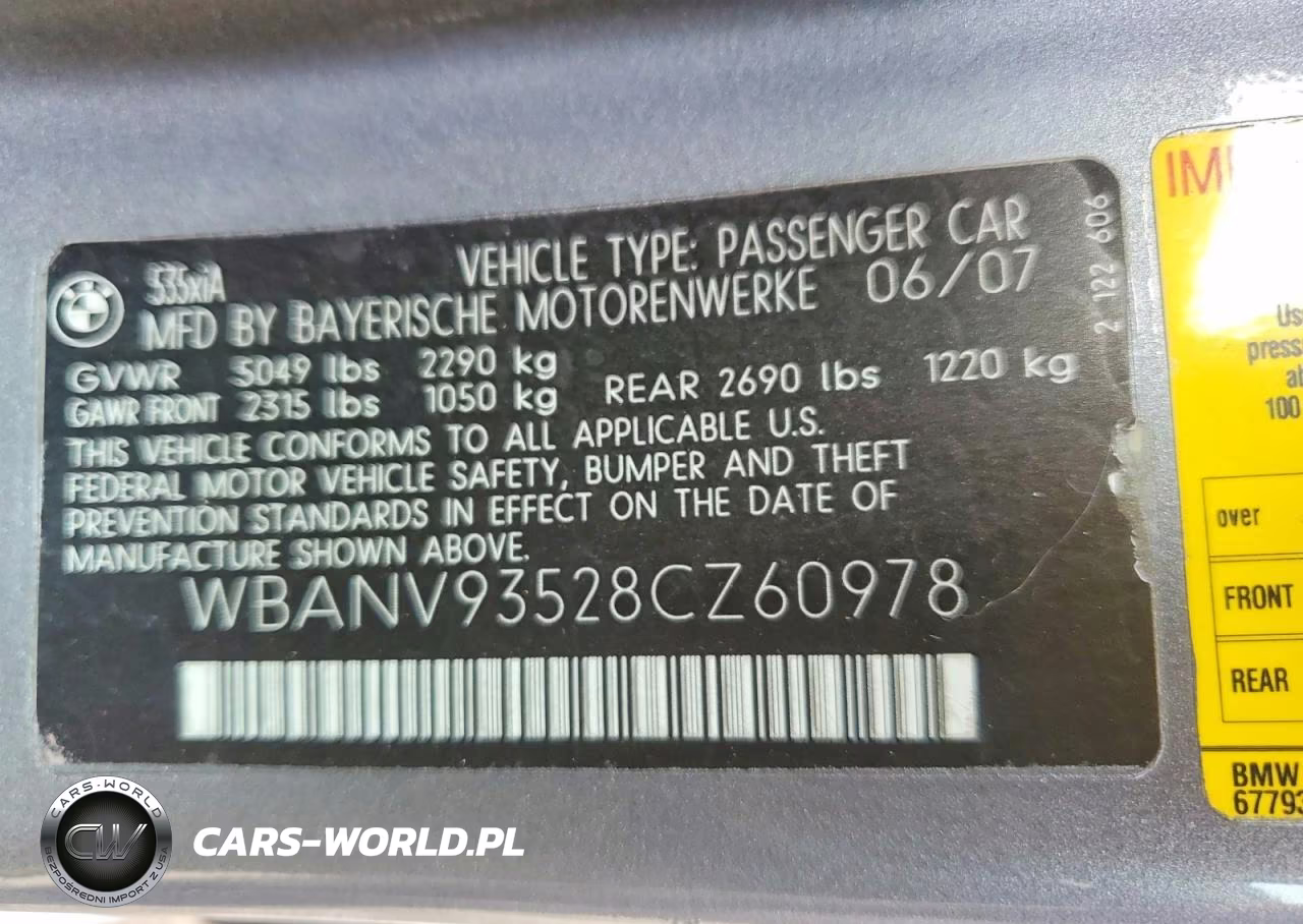2008 BMW 535 Xi VIN:WBANV93528CZ60978 - 12