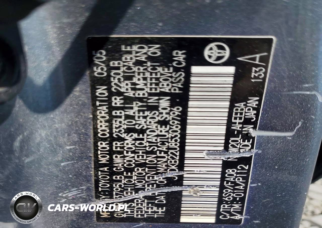 2005 Toyota Prius Base VIN:JTDKB22U853069796 - 12