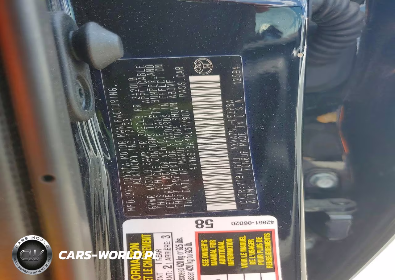 2024 Toyota Camry Xse VIN:4T1K61BK1RU117907 - 12