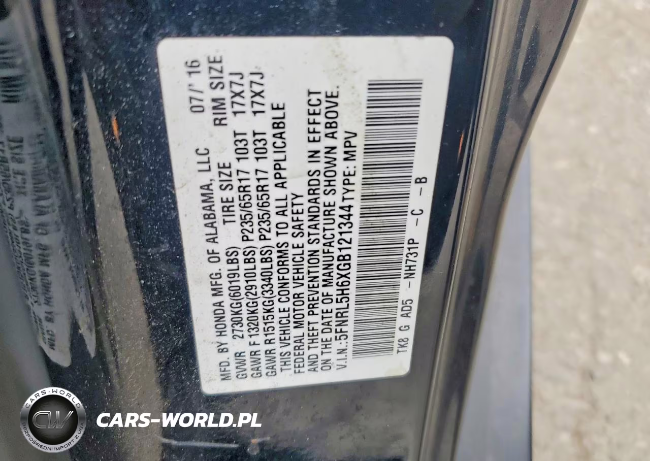 2016 Honda Odyssey Exl VIN:5FNRL5H6XGB121344 - 14