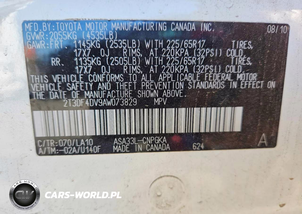 2010 Toyota Rav4 Limited VIN:2T3DF4DV9AW073829 - 13
