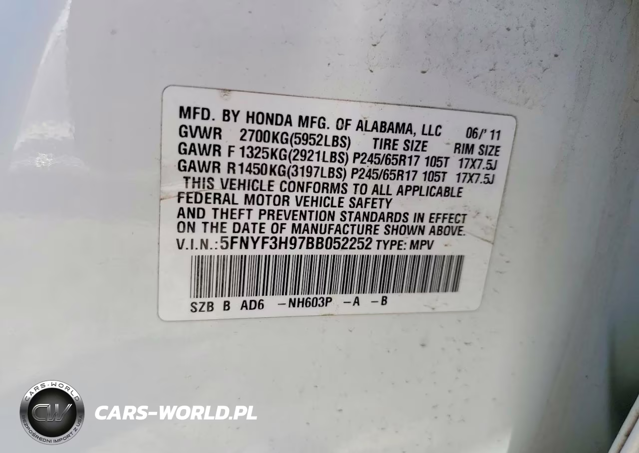 2011 Honda Pilot Touring VIN:5FNYF3H97BB052252 - 13