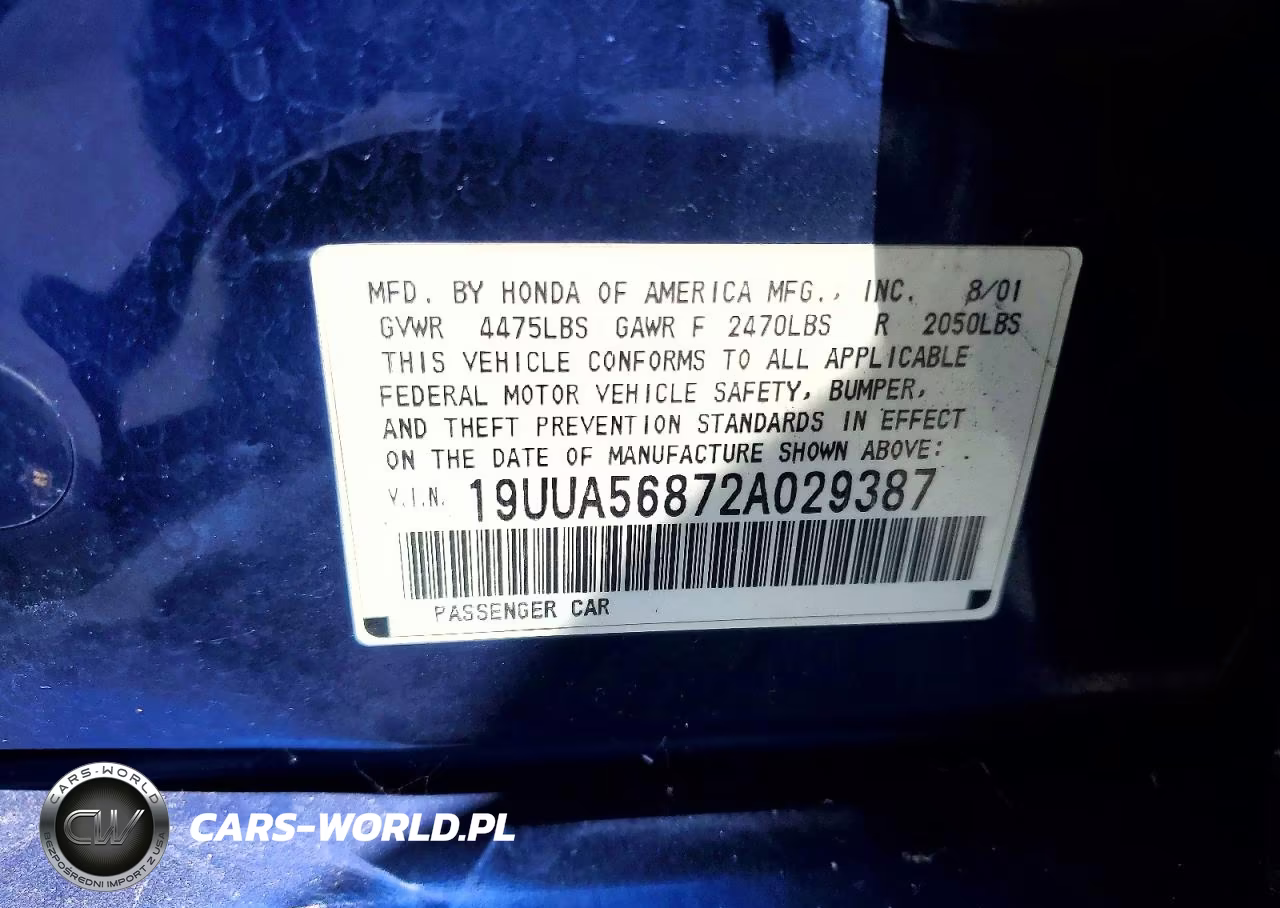 2002 Acur Rsx VIN:19UUA56872A029387 - 12