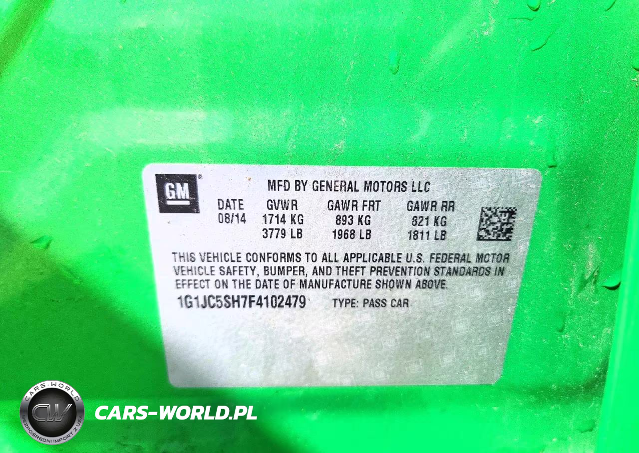 2015 Chevrolet Sonic Lt VIN:1G1JC5SH7F4102479 - 12