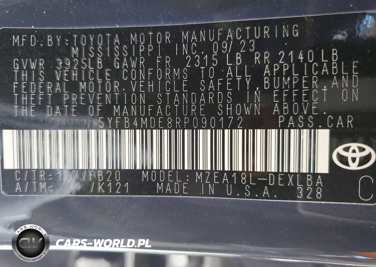 2024 Toyota Corolla Le VIN:5YFB4MDE8RP090172 - 13