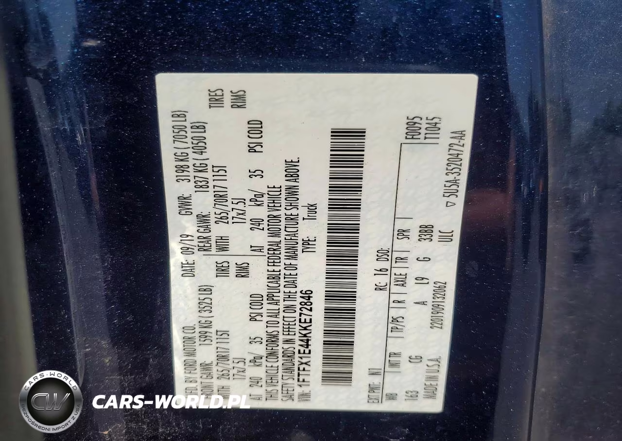 2019 Ford F150 Super Cab VIN:1FTFX1E44KKE72846 - 12