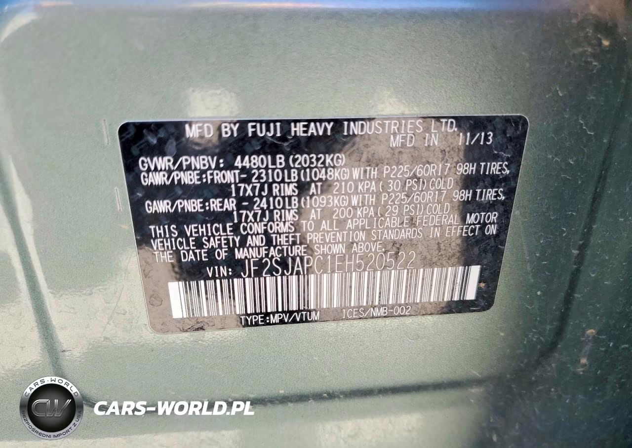 2014 Subaru Forester 2.5I Touring VIN:JF2SJAPC1EH520522 - 12