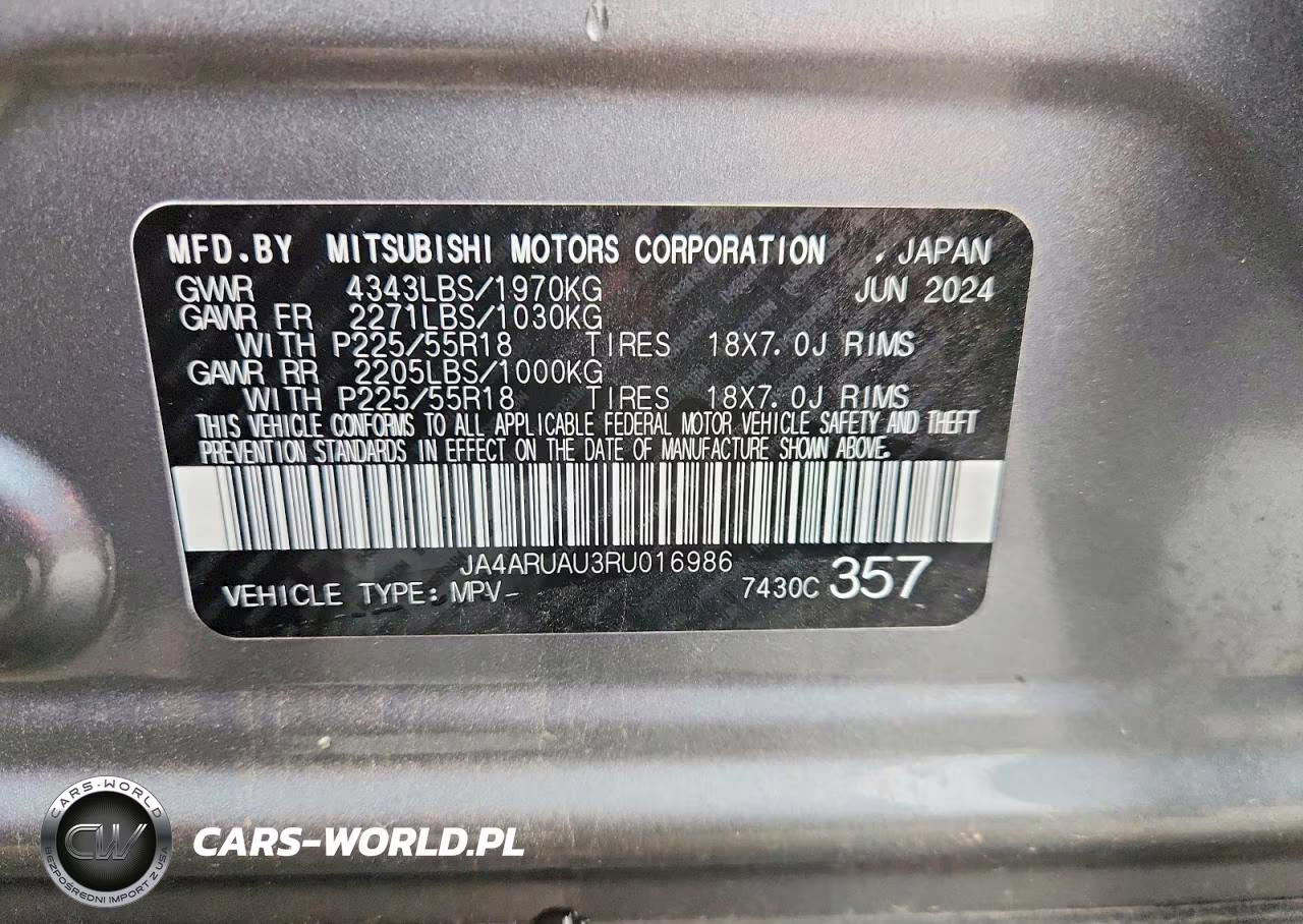 2024 Mitsubishi Outlander Sport S-Se VIN:JA4ARUAU3RU016986 - 13