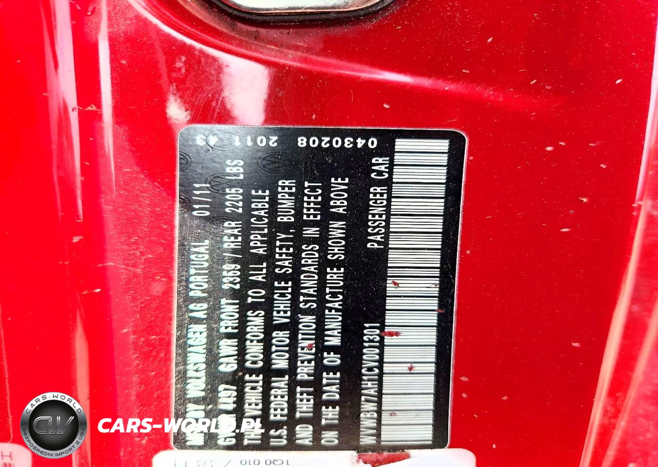 2012 Volkswagen Eos Komfort VIN:WVWBW7AH1CV001301 - 12