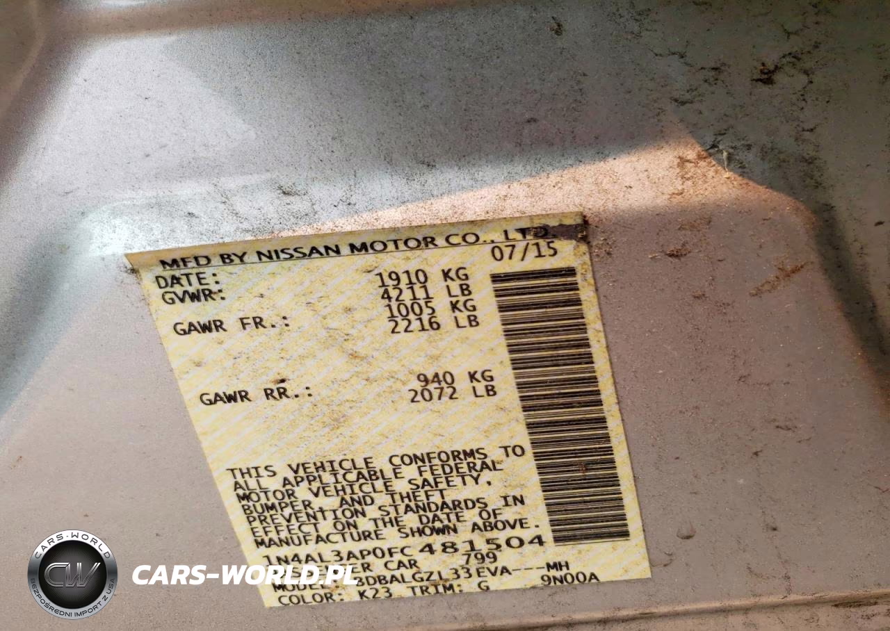 2015 Nissan Altima VIN:1N4AL3AP0FC481504 - 13