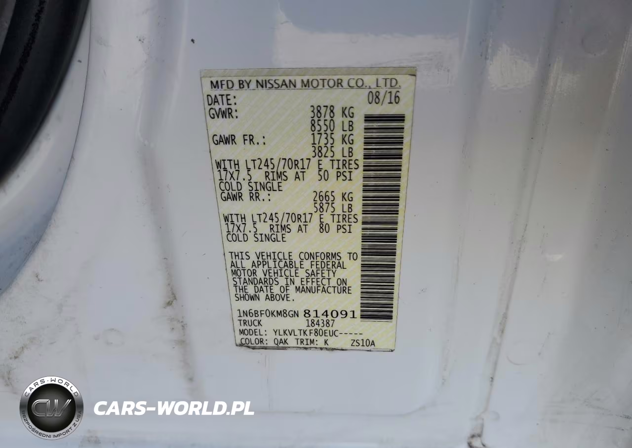 2016 Nissan Nv 1500 S VIN:1N6BF0KM8GN814091 - 14