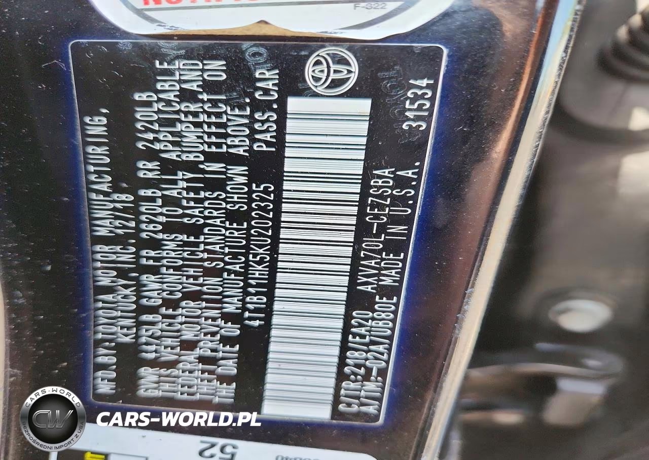 2019 Toyota Camry Se VIN:4T1B11HK5KU202325 - 12