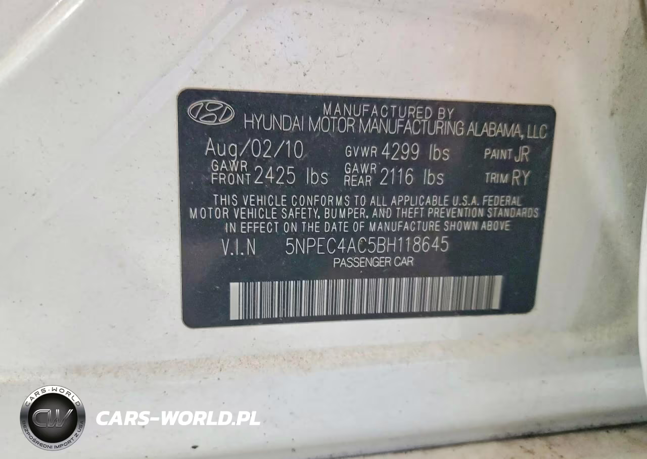 2011 Hyundai Sonata Limited VIN:5NPEC4AC5BH118645 - 12
