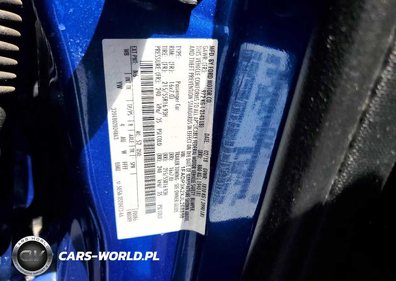 2018 Ford Focus Se VIN:1FADP3K2XJL268850 - 12