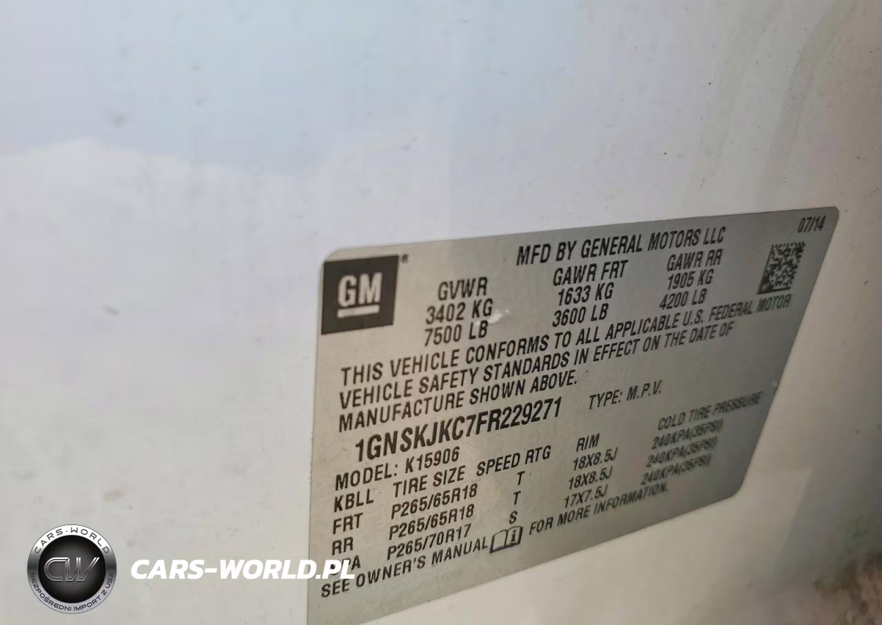 2015 Chevrolet Suburban K1500 Lt VIN:1GNSKJKC7FR229271 - 13