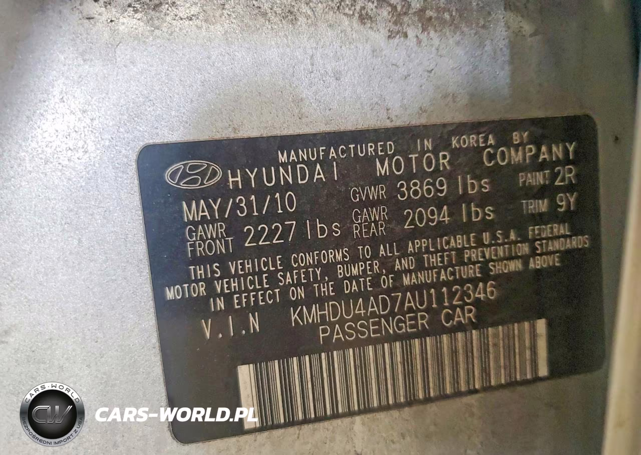 2010 Hyundai Elantra Gls VIN:KMHDU4AD7AU112346 - 12