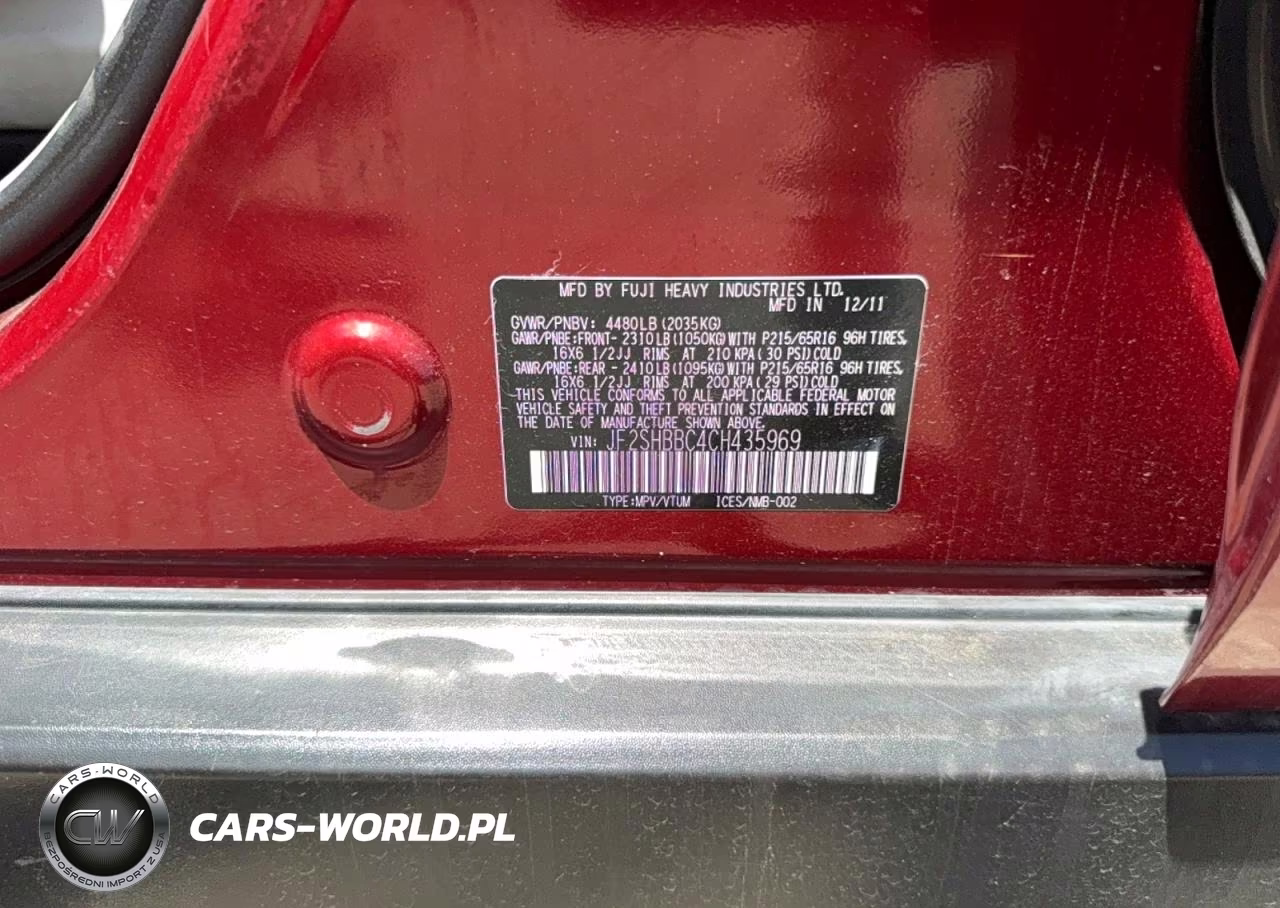 2012 Subaru Forester 2.5X VIN:JF2SHBBC4CH435969 - 10