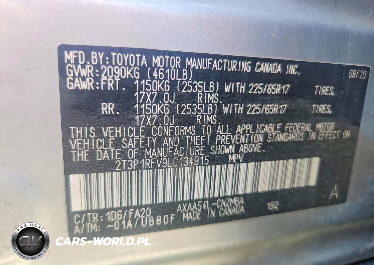 2020 Toyota Rav4 Xle VIN:2T3P1RFV9LC134915 - 14