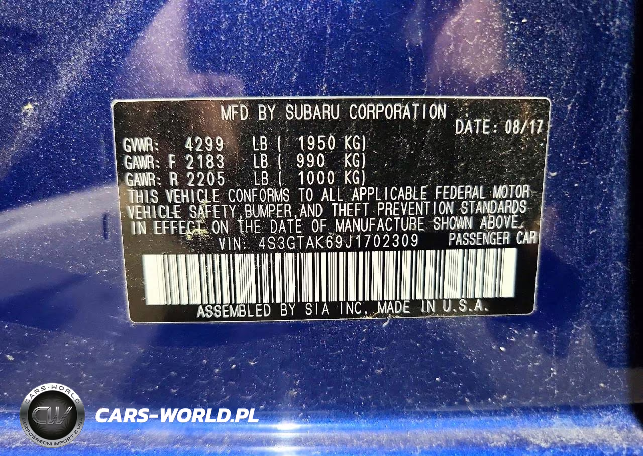 2018 Subaru Impreza Sport VIN:4S3GTAK69J1702309 - 12