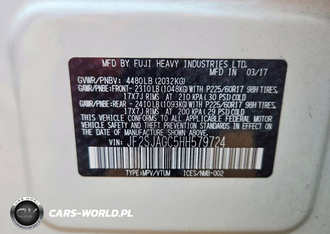 2017 Subaru Forester 2.5I Premium VIN:JF2SJAGC5HH579724 - 13