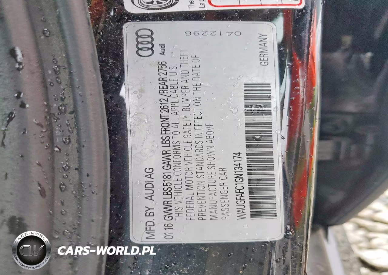 2016 Audi A6 Premium Plus VIN:WAUGFAFC1GN134174 - 12