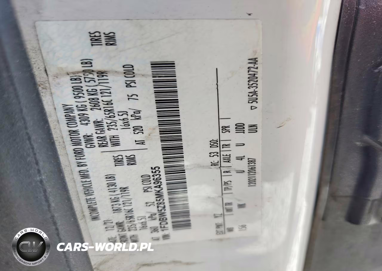 2021 Ford Transit 350 Delivery Truck VIN:1FDBW5Z85MKA96355 - 12