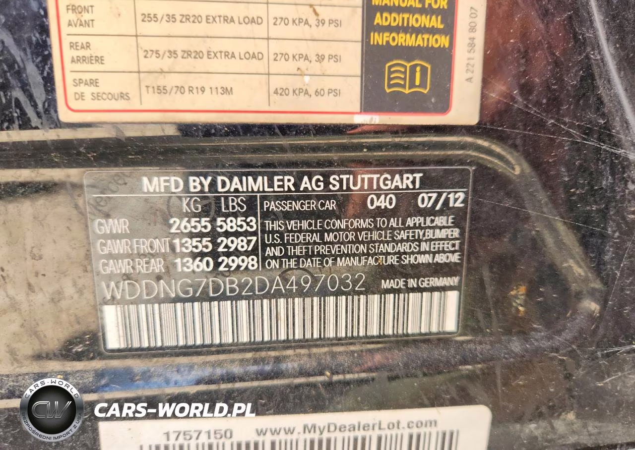 2013 Mercedes-Benz S 550 VIN:WDDNG7DB2DA497032 - 12